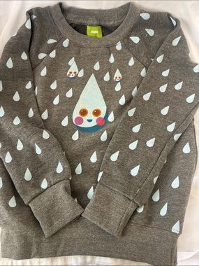 KMM Kids Gray Sweatshirt with Light Blue Raindrop Graphic